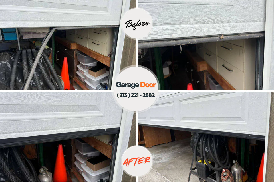 Before and after: garage door repair Bargersville, IN